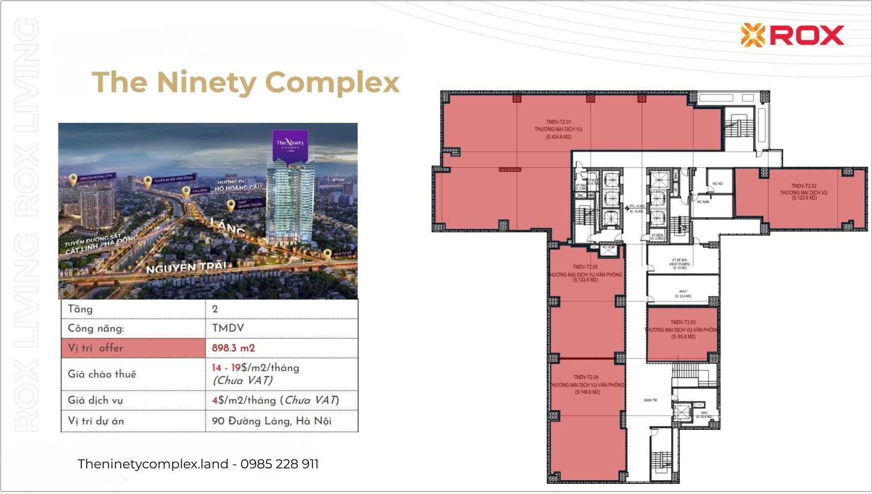 Mặt bằng cho thuê tòa nhà The Ninety Complex